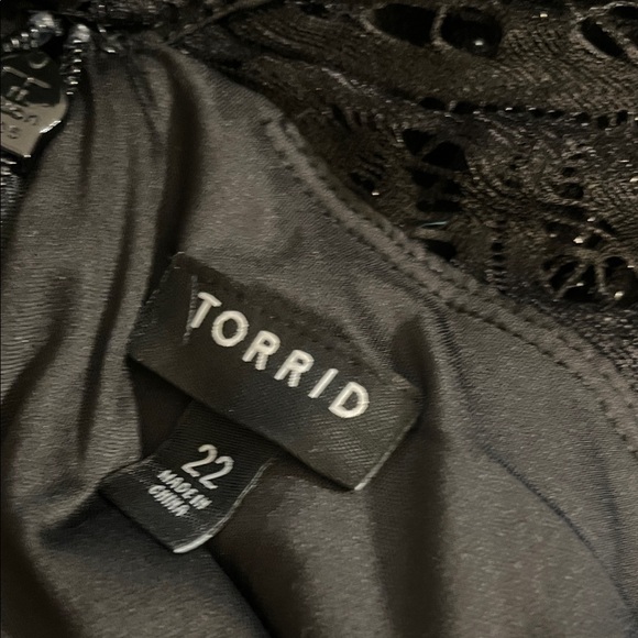 Torrid Black Glitter Mini Lace Skater Halter Dress Size 22 Plus Size - Picture 17 of 17